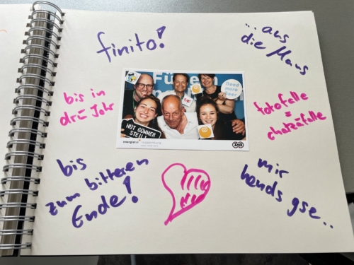 Seite aus dem Gästebuch am TOM-Stand