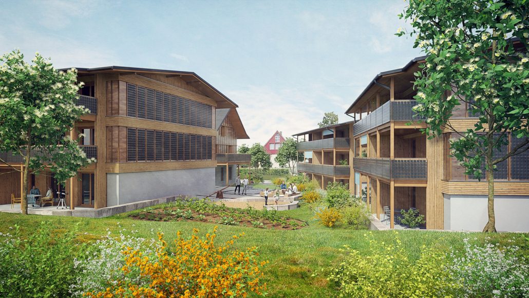 Zu den geförderten Projekten im Bereich Innovation gehört das «Klimapositive Wohnen in der Ostschweiz» der ZHAW am Thurgauer Beispiel der Überbauung «Alte Schmitte in Güttingen»