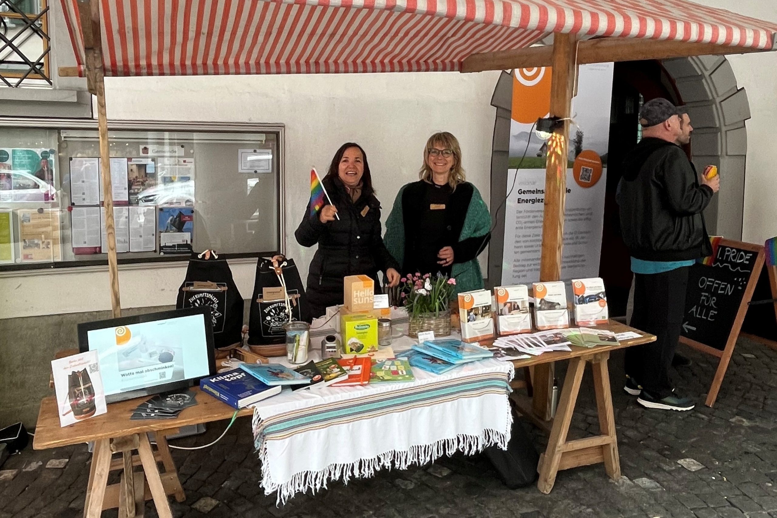 Stand von energietal toggenburg am Super Saturday in Lichtensteig