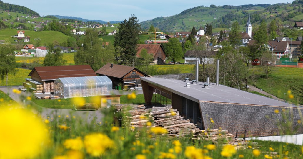 Holzenergiezentrum Toggenburg im Sommer